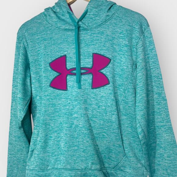 Under Armour Womens Pullover Hoodie Small Turquoise XStorm Fleece Sweatshirt - Picture 2 of 6